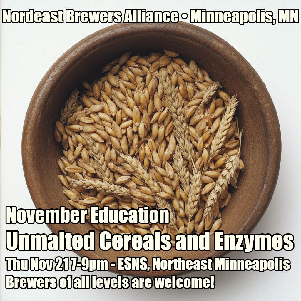 What are cereal grains? How do we use enzymes? BSG HandCraft will be at our meeting next week to explain!
Thu Nov 21, 7pm, ESNS, open to everyone.
#mnbeer #homebrewing #homebrewclub