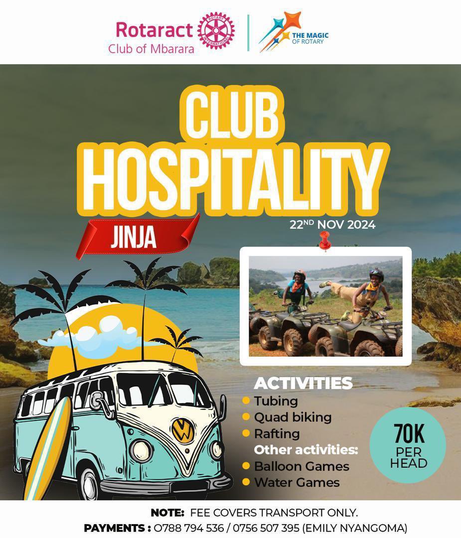 Ladies and Gentlemen… Guests and friends of Rotaract club of Mbarara ☺️☺️‼️
We are back again🥳 and as usual with exciting news📰 🧏🏾‍♀️🧏🏾‍♂️

The Rotaract of Mbarara is shaking things up in the stone city..come have fun with us, let’s make it a memorable experience!!! 
#hospitality