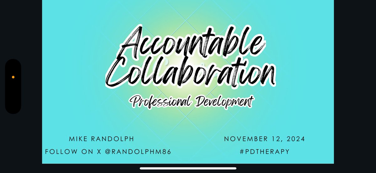 Looking for a 45 minute Professional Learning on Accountable Collaboration? Send me a message and I’ll forward my presentation. #PDTherapy