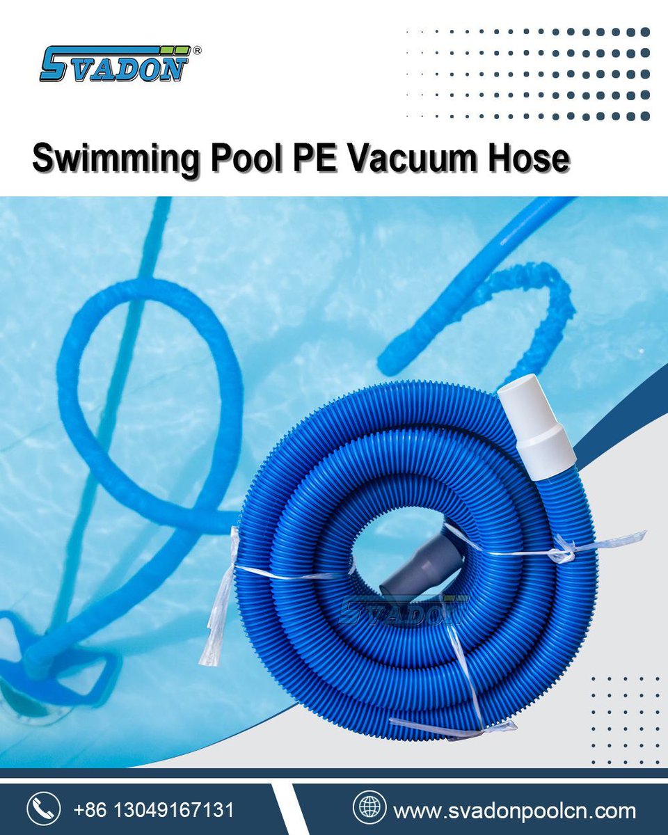 JoeyLeu64188999's tweet image. Svadon PE Vacuum Hose
    The vacuum hose is made of high quality PE material and are available in 9, 12, 15 and 30 meters. The hose is flexible and strong. 👍 

#vacuumhose #PEvacuumhose #plasticvacuumhoseforpool #swimmingpoolcleaning #guanya #svadon