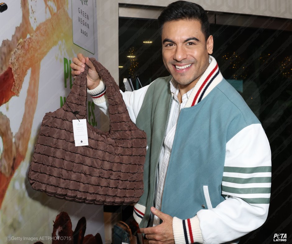 PETA_Latino's tweet photo. Otro día lleno de increíbles personas en el #GiftLounge de los #LatinGRAMMY con quienes pasamos un buen rato platicando de las bolsas de Green Vegan Bags. 👜 Gracias por interesarse en la moda innovadora hecha de frutas y materiales reciclados, su apoyo contribuye a un futuro más compasivo con los animales y el planeta. 💚🌽🍇🍍🌱
@julietav @_CarlosRivera @dianaboscan12 @ClaryMolinaRD