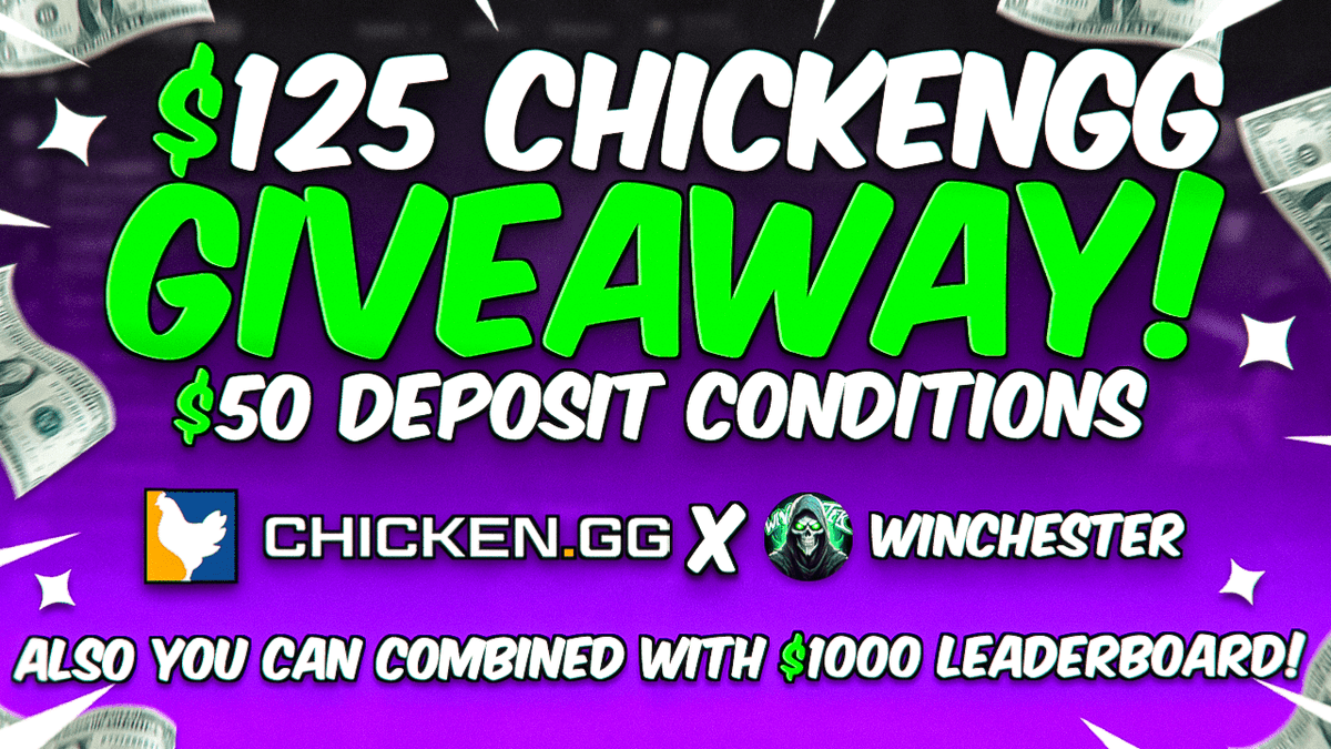 winchesterslots's tweet photo. 💰$125 https://t.co/HIxa7dEhMA Deposit Giveaway

✅$50 Depo with "winchester" code!
✅ https://t.co/EkZh4XsnXP
 ☑ RT + Tag 1

☑ You need to send proof in my discord under "chickengg 50"
(https://t.co/jOk7hOCPkN)

☑ Also you can combined with 2000 Coin Leaderboard! : https://t.co/0Zi5wOSHEa

💰EXTRA $20 For Random RT + TAG
💎$10 for RT winner if first to tag someone who deposits

🎁 - Giveaway ends in 7 days!

#CSGO #CSGOGiveaway #chickengg #Competition #casebattlegiveaway #deposit #chickenggdeposit