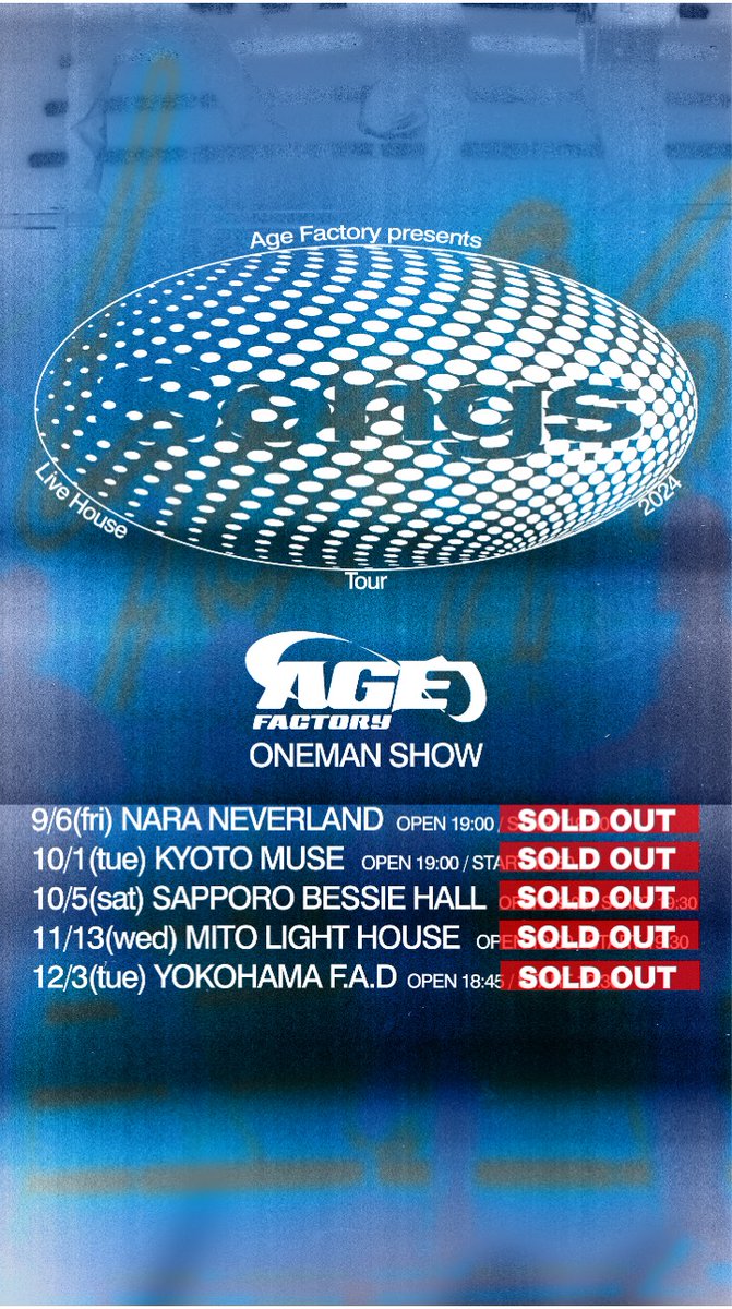 Today Age Factory presents 「Songs」 Live House Tour 2024 23本目