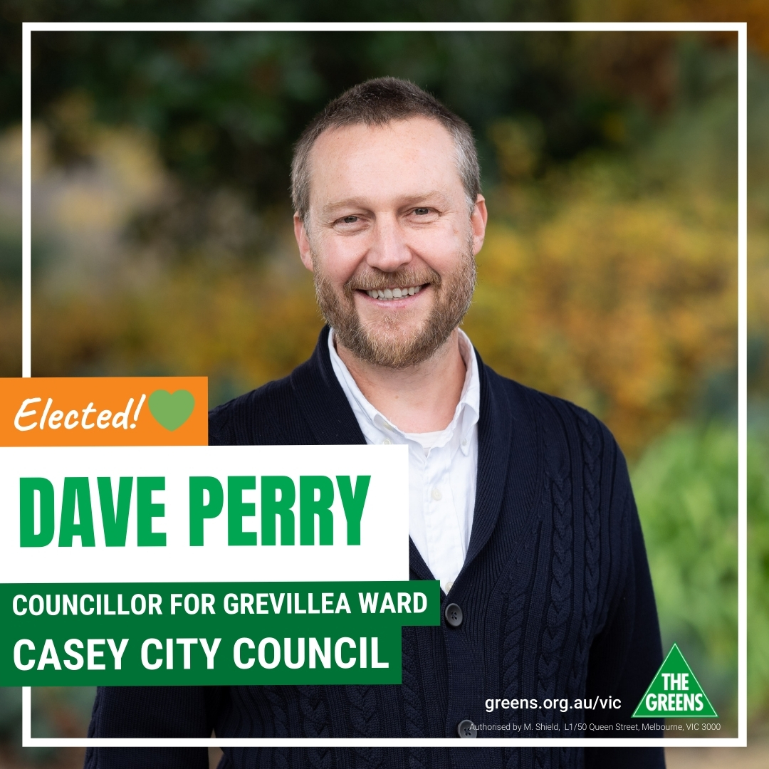 🎉 BREAKING: Dave Perry elected in Casey City Council!

Dave will use his time on council to advocate for better public services, to stop inappropriate development and land clearing, and fight to make housing more affordable. 

Congrats Dave!