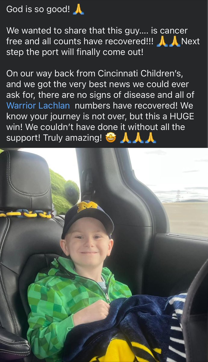 Lachman_1's tweet photo. Our God Is An Amazing God!!!🙏🏻✝️
Huge thank you to all of you who have supported me and continue to support me!! 🫶🏻💙💛 #GoBlue #WarriorLachlan #BeatChildhoodCancer 🎗️ https://t.co/q85M5b9PmA