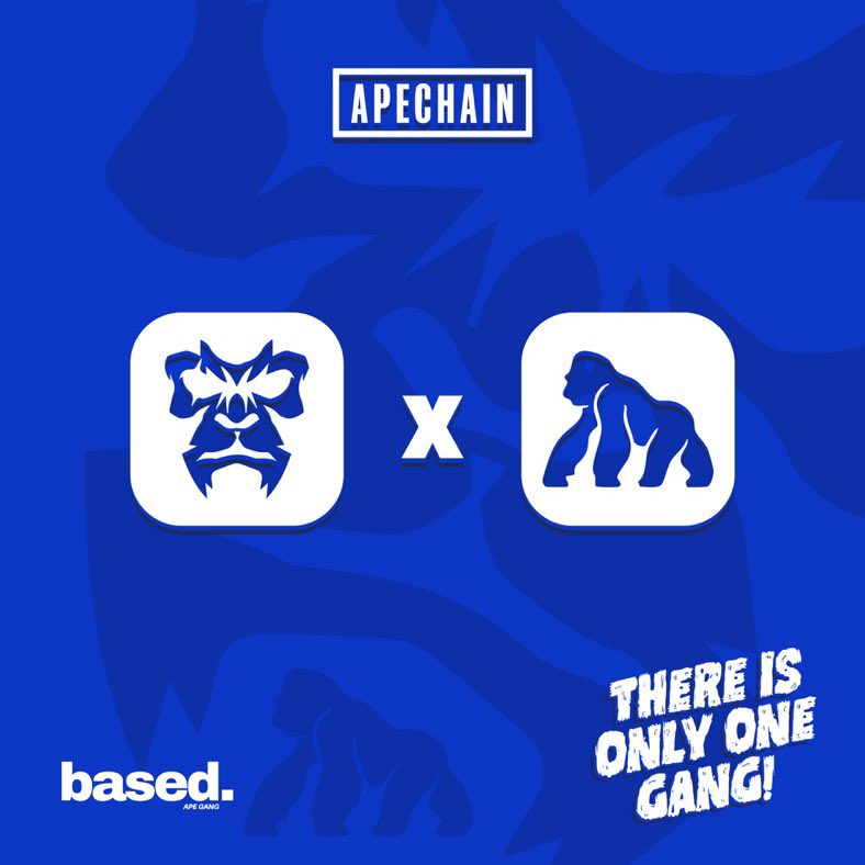 BasedApeGang's tweet photo. 🚨GIVEAWAY🚨

We’re giving away 2 chances to win a free APEGANG NFT for our upcoming mint on ApeChain!

To enter:
1️⃣ Like &amp; RT
2️⃣ Follow @BasedApeGang 
3️⃣ Tag 2 friends

Winner chosen in 48hrs https://t.co/CfTymJ7jSR