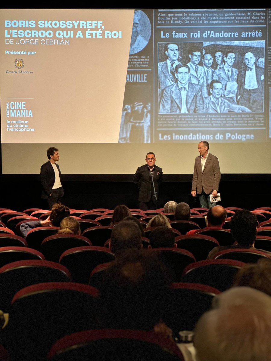 L’Andorre a été représentée au festival <a href="/cinemania_mtl/">Festival de films francophones CINEMANIA</a> par «Boris Skossyreff, l’escroc qui a été roi », de Jorge Cebrián. Un grand merci aux organisateurs <a href="/GuilhemCaillard/">Guilhem Caillard</a> pour leur accueil chaleureux et pour cette opportunité de promouvoir la Principauté à l’international!🇦🇩🎬
