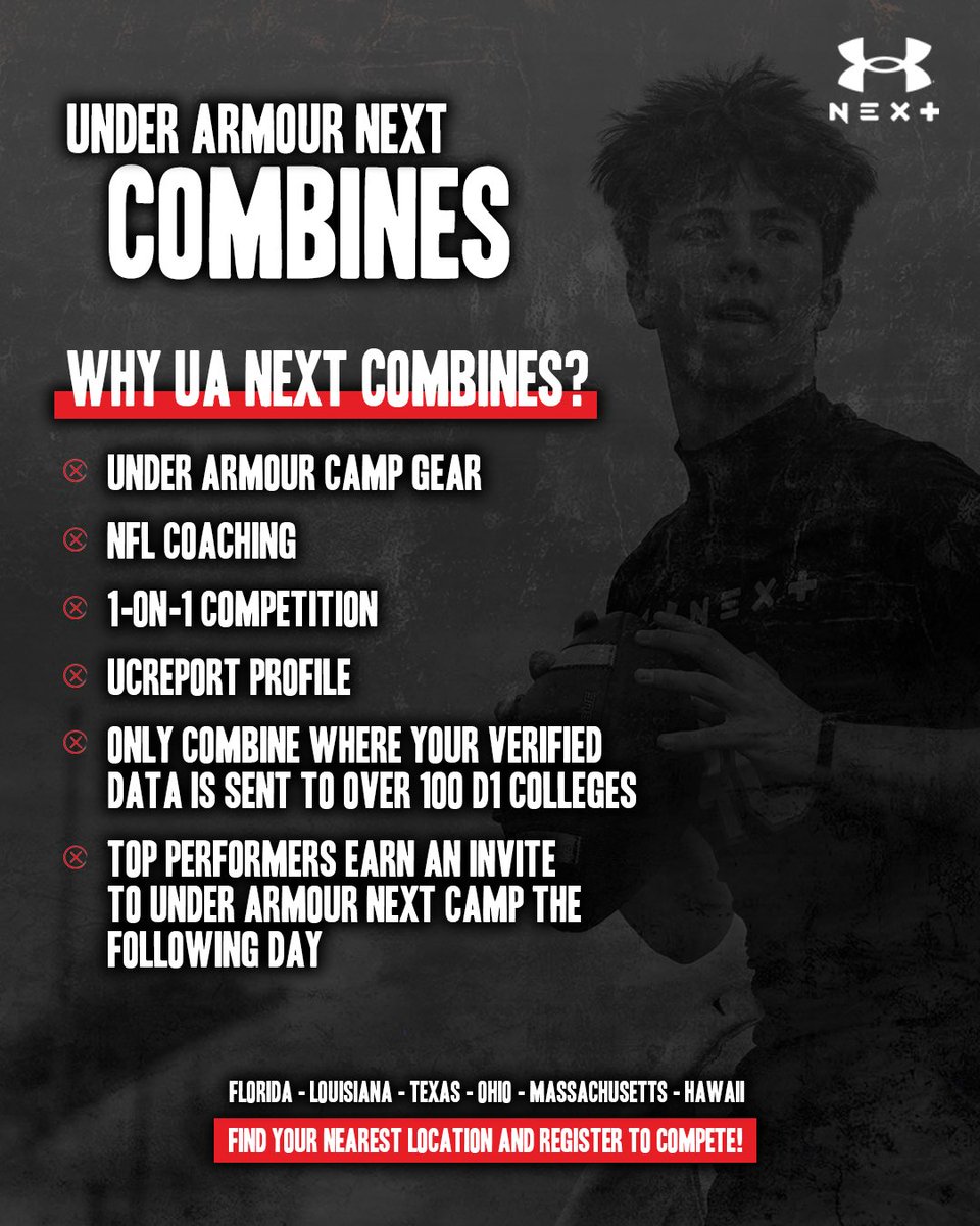 Billy Tucker (@theucreport) on Twitter photo Lock in YOUR spot today for an Under Armour Next Combine in 2025 💪 <a href="/TomLuginbill/">Tom Luginbill 🇺🇸 🏈</a> <a href="/CraigHaubert/">Craig Haubert</a> <a href="/DemetricDWarren/">Demetric D. Warren</a>
Exposure, opportunity, and elite coaching all in one place 🔥
REGISTER: ucfootballcamps.com/showcase/ Lock in YOUR spot today for an Under Armour Next Combine in 2025 💪 <a href="/TomLuginbill/">Tom Luginbill 🇺🇸 🏈</a> <a href="/CraigHaubert/">Craig Haubert</a> <a href="/DemetricDWarren/">Demetric D. Warren</a>
Exposure, opportunity, and elite coaching all in one place 🔥
REGISTER: ucfootballcamps.com/showcase/