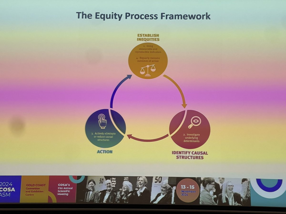 DrSkyeMarshall's tweet image. @BrighidScanlon presents the Health Equity Framework at #COSA2024: A big picture support to help health services to operationalise health equity principals.
