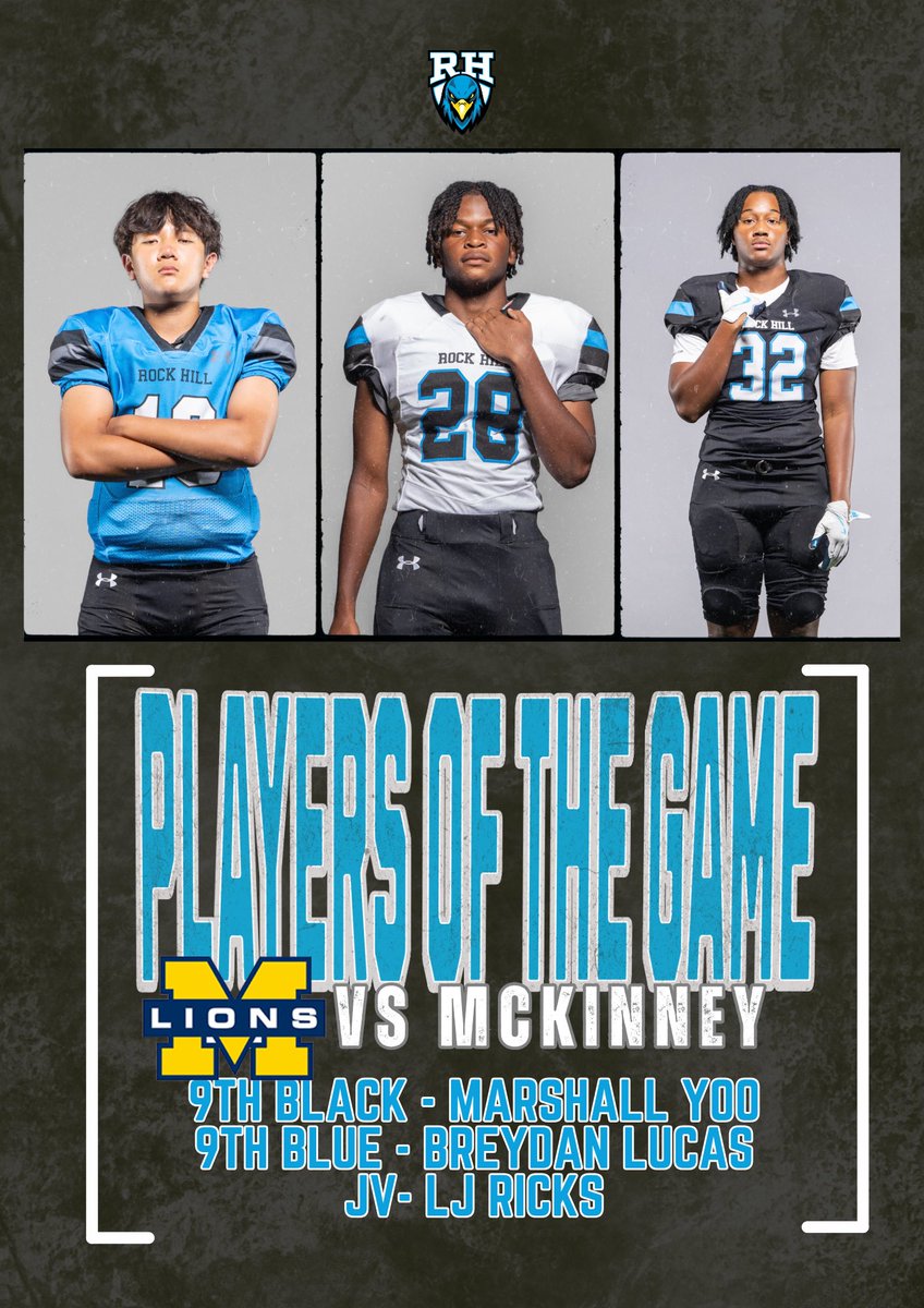 RockHill_FB's tweet photo. 🔵⚫️⚪️Week 10 POTW 👆SUBVARSITY

#RepTheHill      #BlueHawks #prosperproud

@RockHillHS @RockHillMedia @PISD_Athletics https://t.co/txkqp0Q48x