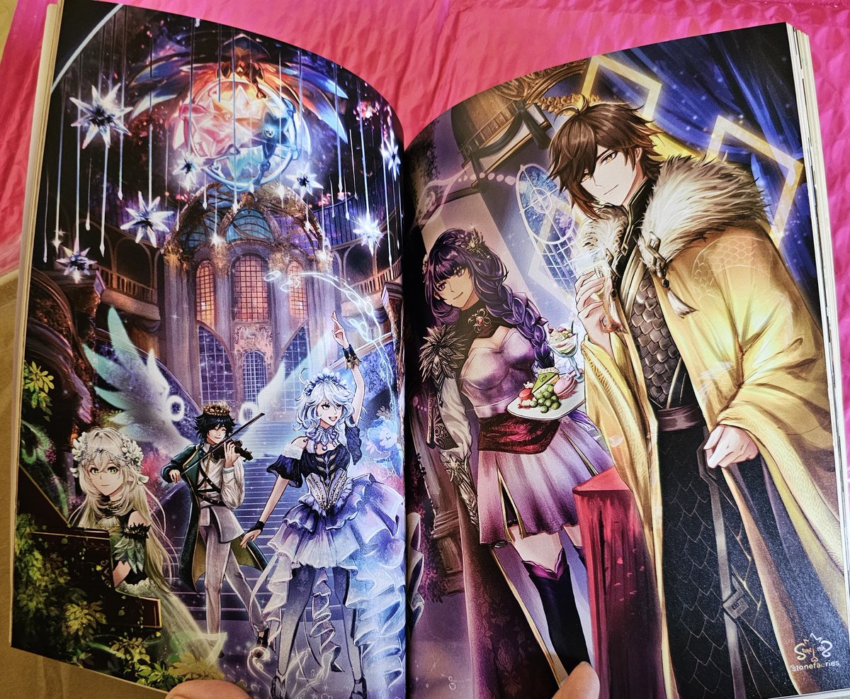 Got my copy of <a href="/ArchonsZine/">🏛️ Quintessence: An Archon Zine | Completed!</a> 🥹 they're all beautiful 💖

Also took a photo of the full version of my piece ^^