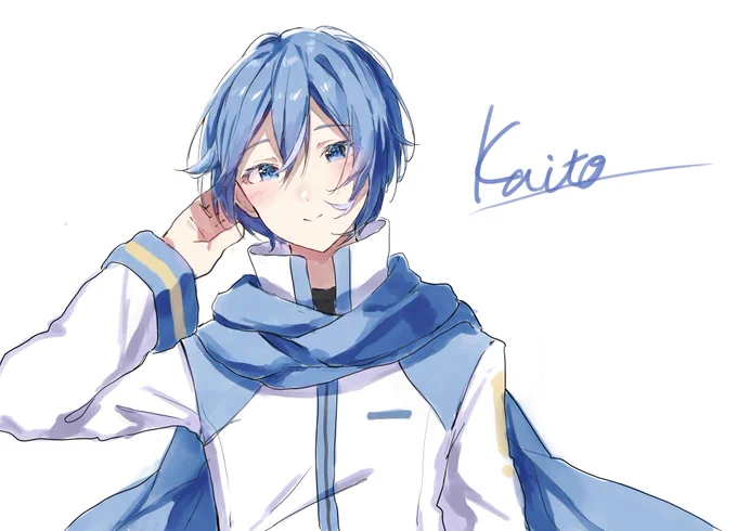 ピアプクロウですホー!今日もピアプロに投稿された作品を紹介していくホー☆。_kutenさんのKAITOさん!ニコッと控えめにほほ笑む姿が素敵だホー…!(*^-^*)【】 #piapro #KAITO 