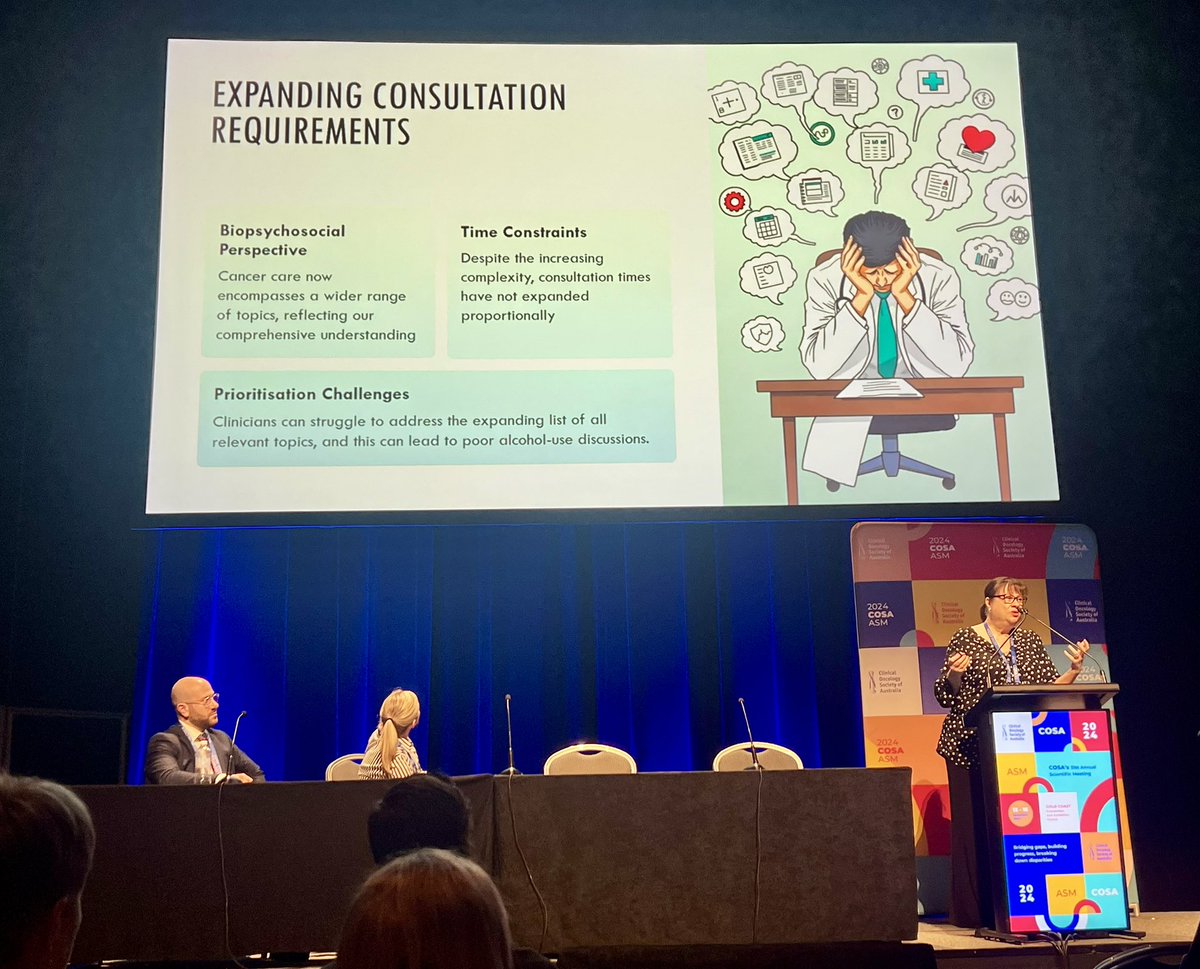 Great COSA ASM session addressing the elephant(s)🐘 in the room. Trying to get it all in there. Caring for our older individuals, supporting carers, recommending curbing booze, and tackling uncomfortable conversations….

Daily diary of many oncologists !

#cosa24 <a href="/COSAoncology/">COSA</a>