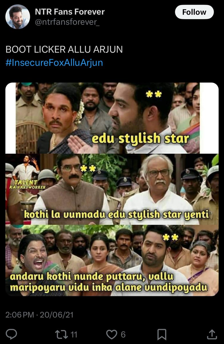 csk_janasena's tweet photo. Revisiting these masterpiece bonding๐๐ค
#InsecureFoxAlluArjun https://t.co/hJyq2dwT6V