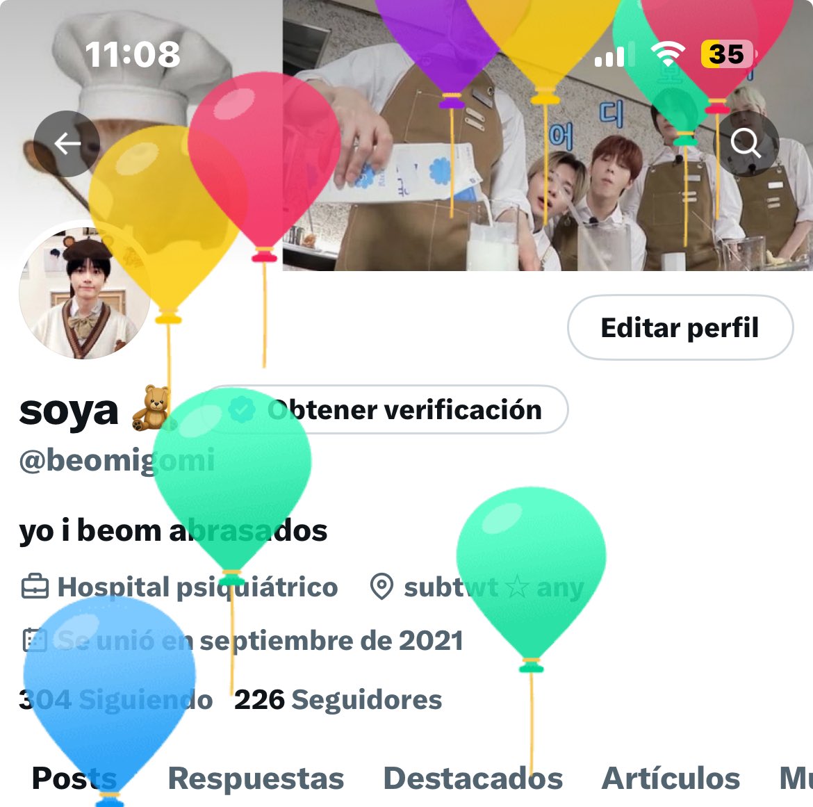 abri X solo para decir q tengo globitos (falta menos d 1 hora para pasar d dia 😅)