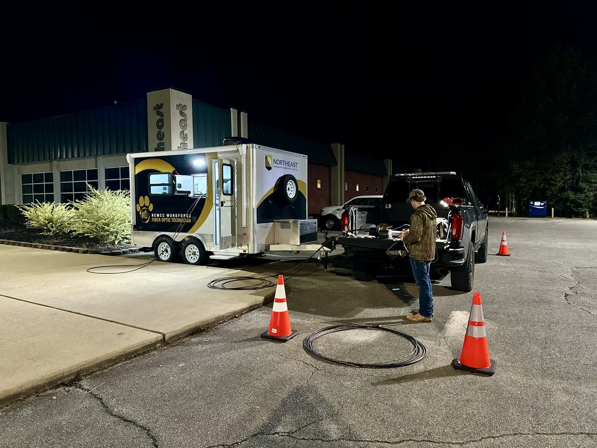 NemccWorkforce's tweet image. The fiber tech class at Northeast in Corinth is working “in the field” tonight to demonstrate their hands-on skills as they prep for finals and certification next week. A new class in New Albany starts in January!