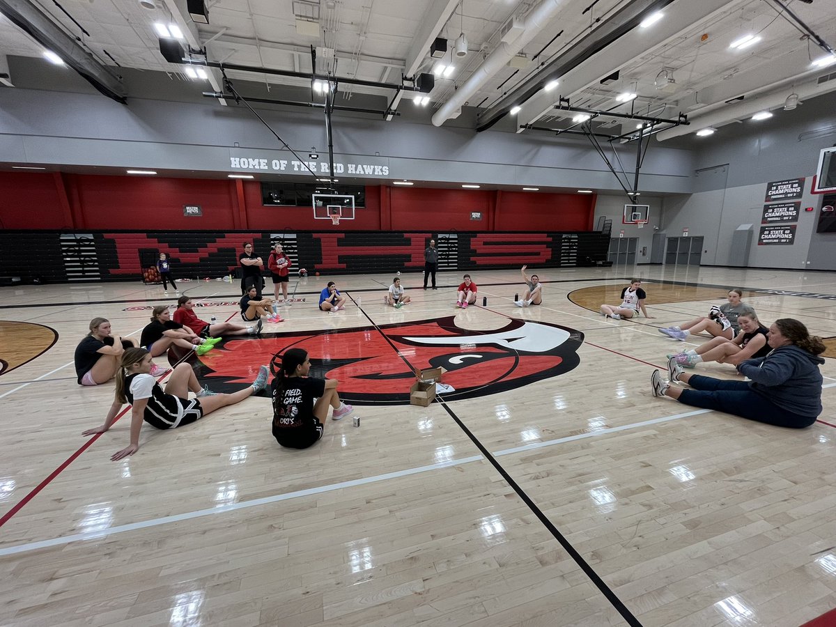 Lots of new faces this year on varsity. We did a little getting to know each other along with stretching at the end of practice. #Family