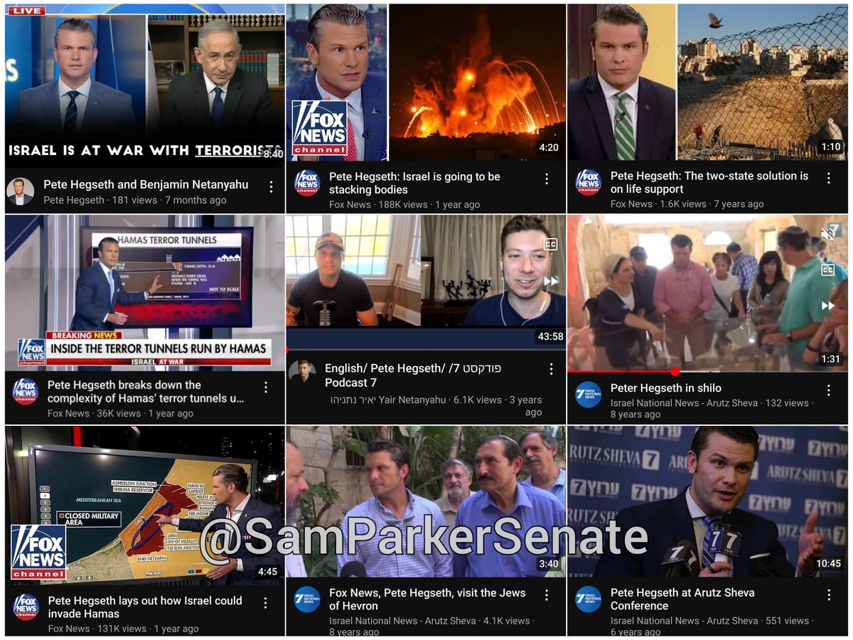 SamParkerSenate's tweet photo. Don't worry, guys--Pete Hegseth stands with Netanyahu &amp; israel. https://t.co/0eiOP0RFta