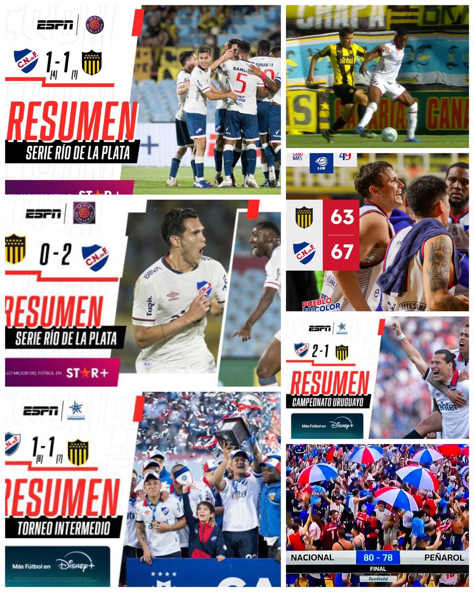 Clásicos de 2024 ⚽️🏀
No pueden con Nacional

❌Ni en el palacio
❌Ni en el Centenario 
❌Ni en el Cno Mangangá 
❌Ni en el GPC
❌Ni en el polideportivo
❌Ni en tiempo de juego
❌Ni en penales
❌Ni por el Apertura
❌Ni por el Clausura 
❌Ni por la final del Intermedio