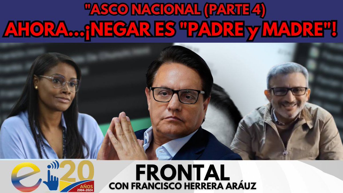 ecuainm_oficial's tweet photo. ‼️#URGENTE
Editorial de Francisco Herrera Aráuz:
"ASCO NACIONAL (PARTE 4): AHORA...¡NEGAR ES "PADRE Y MADRE"!

REVISA NUESTRO EDITORIAL  COMPLETO EN YOUTUBE ⬇️⬇️⬇️
https://t.co/xtv8jHswtY

Afíliate a EiPremium por solo USD 3.99 MES https://t.co/48VwNzw1Rv