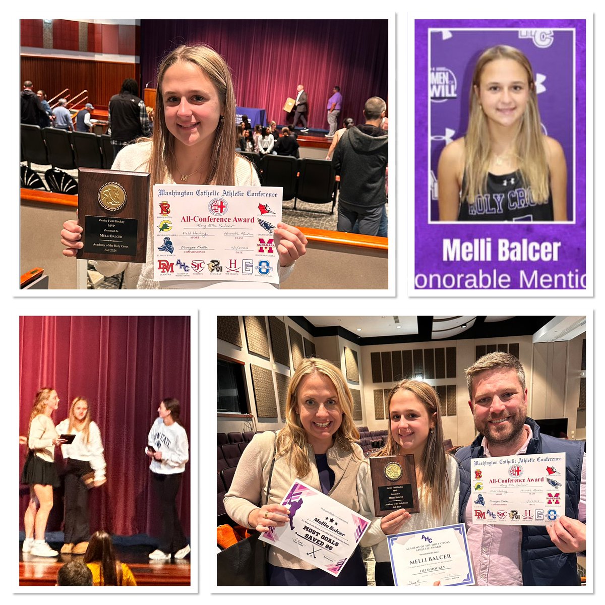 balcer_anne's tweet photo. Congratulations @BalcerMelli on being recognized by @WCACSports with honorable mention for #FieldHockey 🏑 and #MVP for the #AcademyoftheHolyCross Varsity FH team with 86 recorded saves on the season! #WCAC #AHC 🙌💜🏑 https://t.co/scmrStWeXz