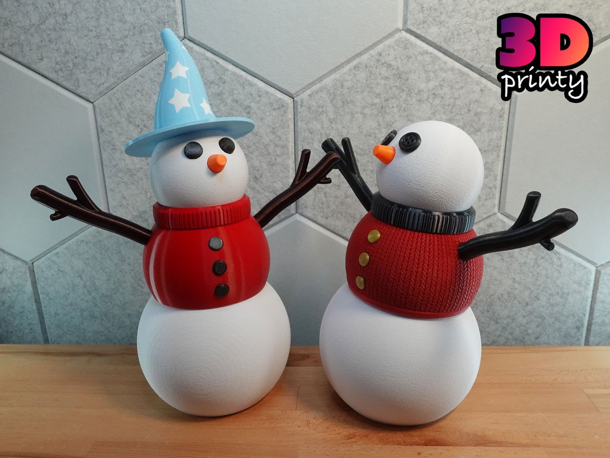 Behold! By request, the #3dprinted snowpeople now have a wizard hat 🧙‍♂️

3dprinty.xyz/project/58/gia…
