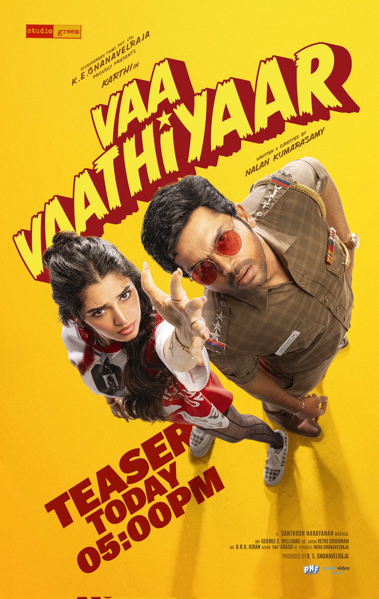 TicketNew (@ticketnew) on Twitter photo Raise the Beats, start the fireworks! 🎇
Our #VaaVaathiyaarTeaser is releasing this evening at 5 p.m.
A #NalanKumarasamy Entertainer
A <a href="/Music_Santhosh/">Santhosh Narayanan</a> Musical
#VaaVaathiyaar
#வாவாத்தியார்
<a href="/Karthi_Offl/">Karthi</a> <a href="/StudioGreen2/">Studio Green</a> <a href="/gnanavelraja007/">gnanavelraja</a> <a href="/IamKrithiShetty/">KrithiShetty</a> #Rajkiran #Sathyaraj Raise the Beats, start the fireworks! 🎇
Our #VaaVaathiyaarTeaser is releasing this evening at 5 p.m.
A #NalanKumarasamy Entertainer
A <a href="/Music_Santhosh/">Santhosh Narayanan</a> Musical
#VaaVaathiyaar
#வாவாத்தியார்
<a href="/Karthi_Offl/">Karthi</a> <a href="/StudioGreen2/">Studio Green</a> <a href="/gnanavelraja007/">gnanavelraja</a> <a href="/IamKrithiShetty/">KrithiShetty</a> #Rajkiran #Sathyaraj