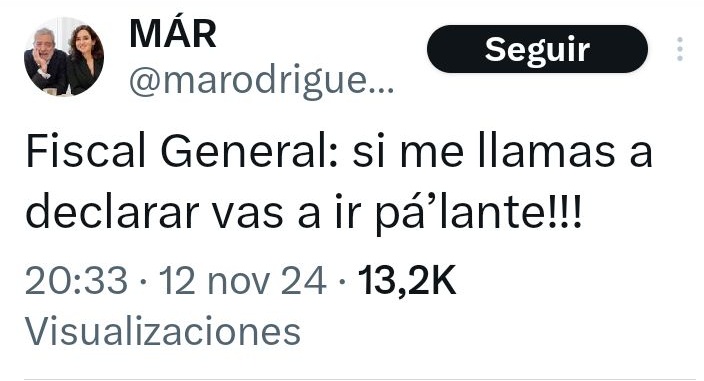 Miguel Ángel Rodríguez está amenazando al Fiscal General del Estado? En serio?