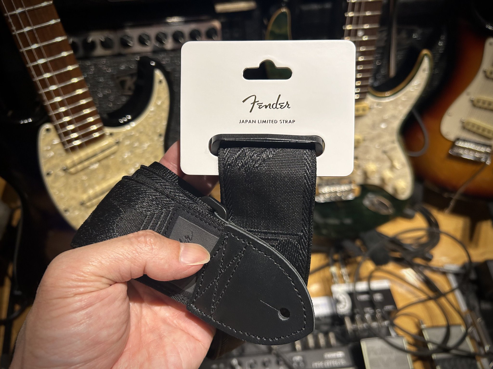 Amazon | Fender x Wrangler Denim Strap, Washed Black Stitch