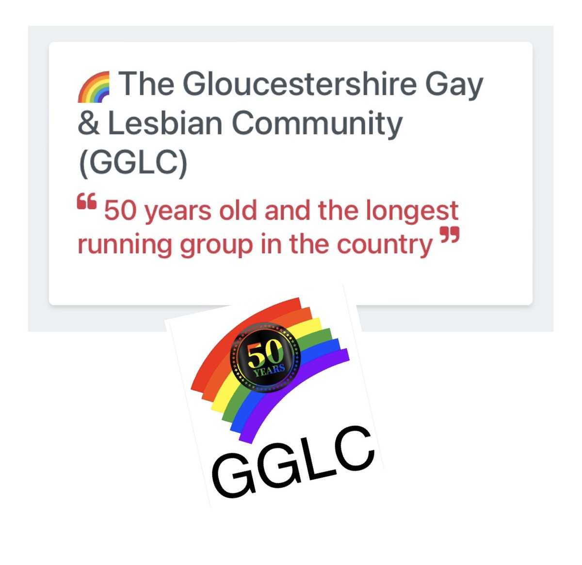 Gloucestershire Gay &amp; Lesbian Community turns fifty this year, the longest running LGBT+ group in the country.

Find out more at gglc.co.uk

🌈