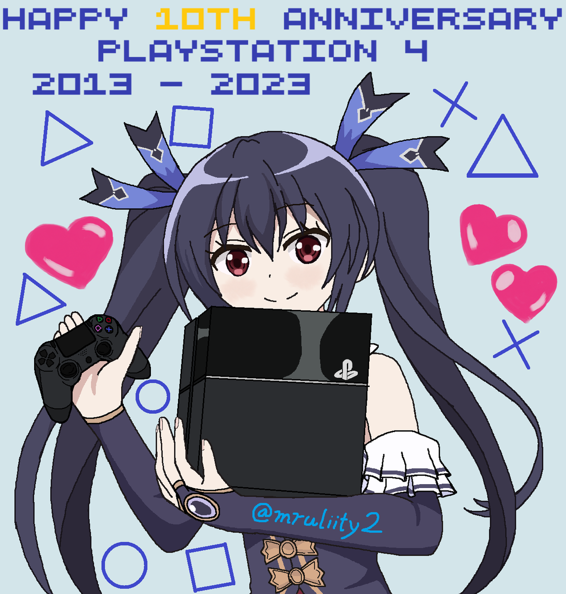 mruliity2's tweet photo. Here's my Last-year's Noire Drawing for this Week's Waifu Wednesday... &amp; it was my Favorite Game Console!!!❤️(although Noire is PS3's Mascot)

#NepNepNovember

#WaifuWednesday #Throwback
#ノワール #PS4 #Lastation
#ネプテューヌ #超次元ゲイムネプテューヌ
#HyperdimensionNeptunia https://t.co/v2gfVjb0UR