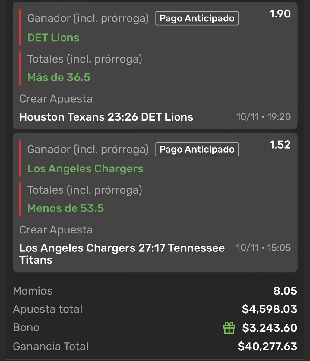 El_Comandante_7's tweet photo. COBRAMOS EL PARLAY DE NFL❗️❗️❗️
🏈🏈🏈

‼️‼️ $4.5k para $40,000‼️ ‼️ https://t.co/Cb0CGPtvtx