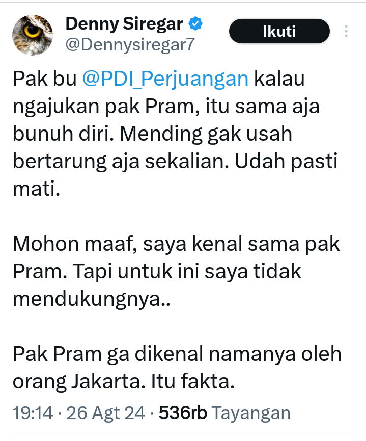 Top8rendusara's tweet photo. @Dennysiregar7 Dicari, twit legend .... wkwkwkwk https://t.co/y30Qr1LU8F