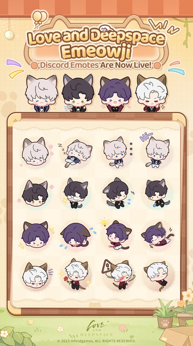 Love_Deepspace's tweet image. Love and Deepspace | Emeowji
Cuteness Alert! Is your chat box ready, Caretakers? The cat-themed Emeowji is waiting for you!

Prepare for a wave of adorable expressions to fill your screen, weaving cozy moments in every &quot;meow&quot;!

Head to the official Discord and start using them!…