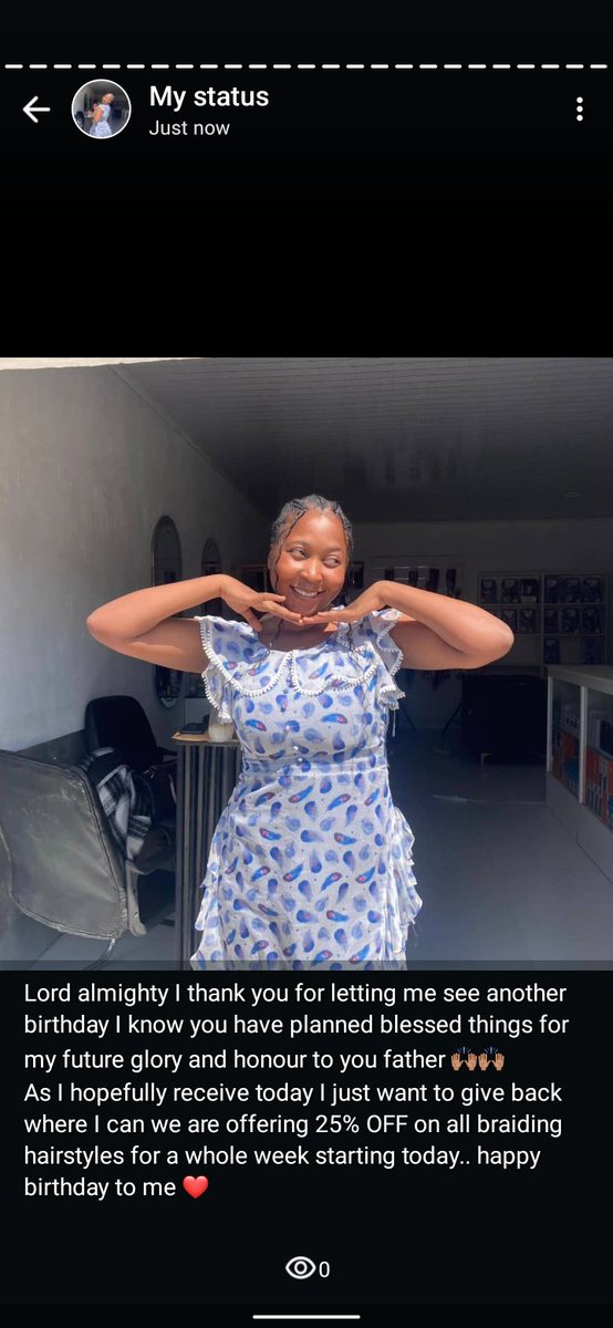 miss_cutiesavy's tweet photo. Happy birthday to me as I receive I also want to give back 25% off on all braids at my salon this week come and celebrate my birthday by looking nice
We are located at kabwata shopping complex shopC7 
Contact 0960632530 https://t.co/yoz4BFGTSx