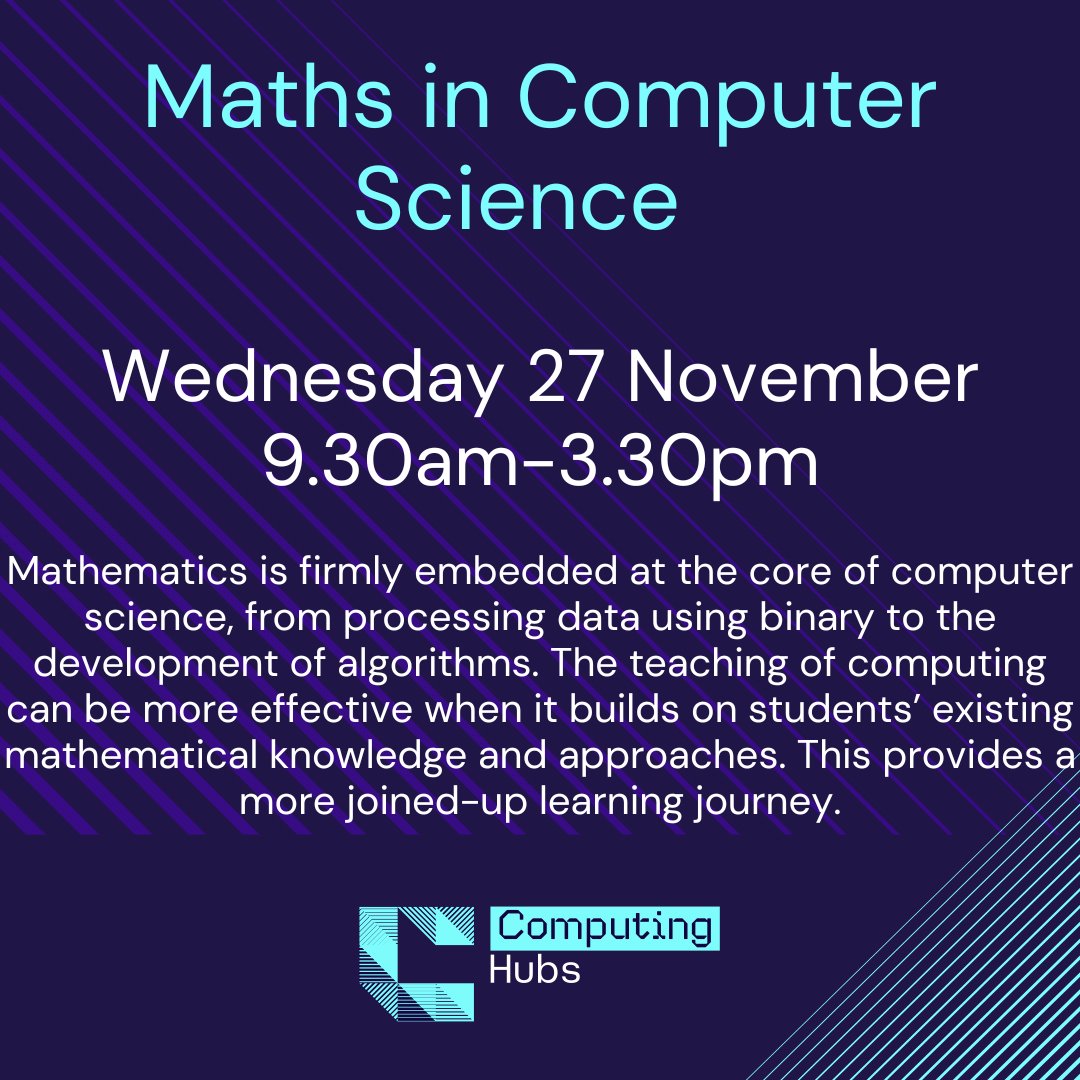 ComputingHubBIY's tweet image. Places still available on our remote course
For more information and to book:
ncce.stem.org.uk/cpd/540867/inv…
#stem #remote #computing #computerscience