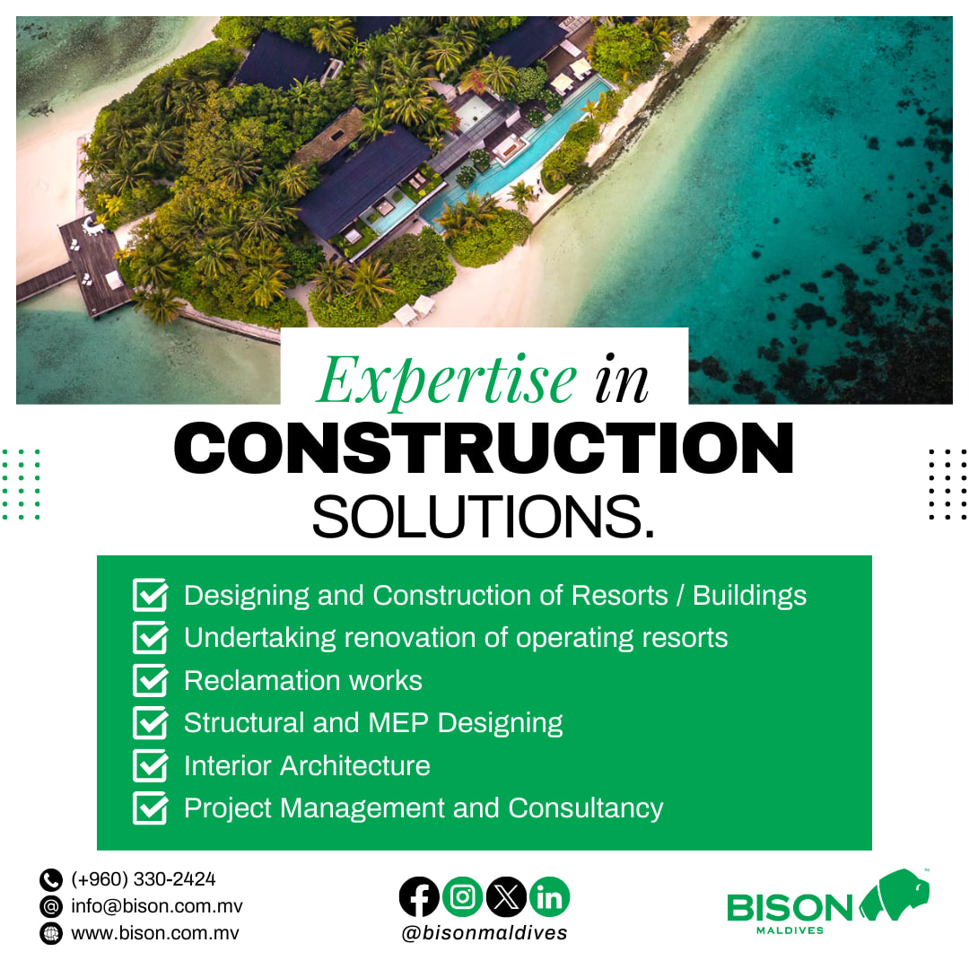 For over two decades, Bison Maldives has been a trusted partner in designing and constructing some of the most renowned resorts and buildings in the Maldives, committed to excellence in every project.

#maldives #construction #resort #developer #contractor #project #turnkey