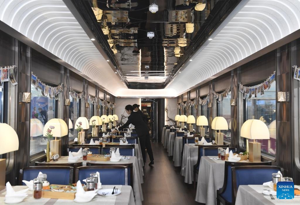 Chinaembmanila's tweet image. All aboard the new #PandaExpress! China Railway #Chengdu Bureau Group unveils their latest creation: a luxury panda-themed tourist train with dining, cozy stays, and entertainment galore! #PandaTrain #ChinaTravel