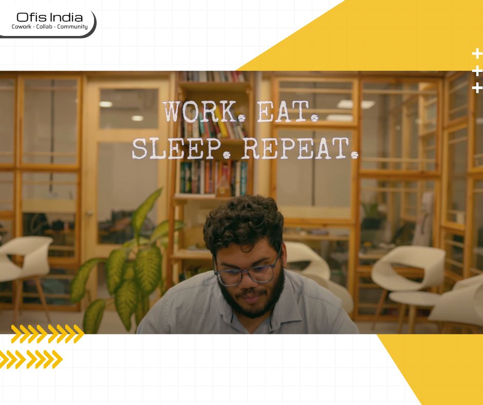 Mid Week Motivation 🧠 
WORK. EAT. SLEEP. REPEAT. 💼 
But why settle for ordinary? 
At Ofis India, we believe workspaces should inspire. Step into a premium coworking experience designed to elevate your grind, fuel your focus, and keep you in the zone! ⚡ 
#ofisindia