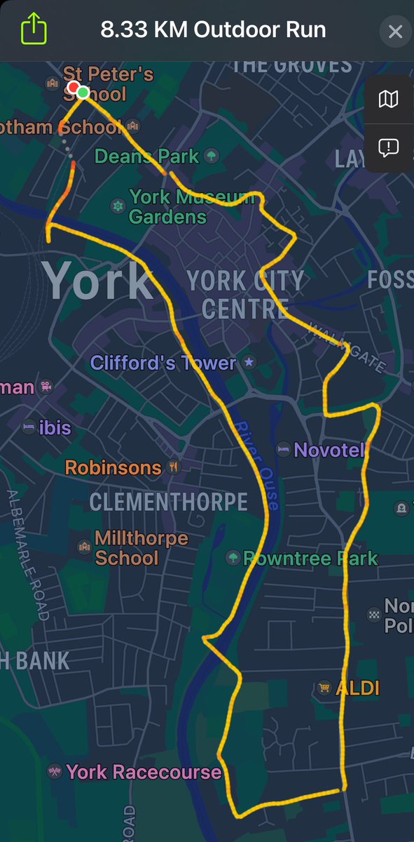 Lovely morning for a great run in the beautiful city of York 🏃🌌🌅