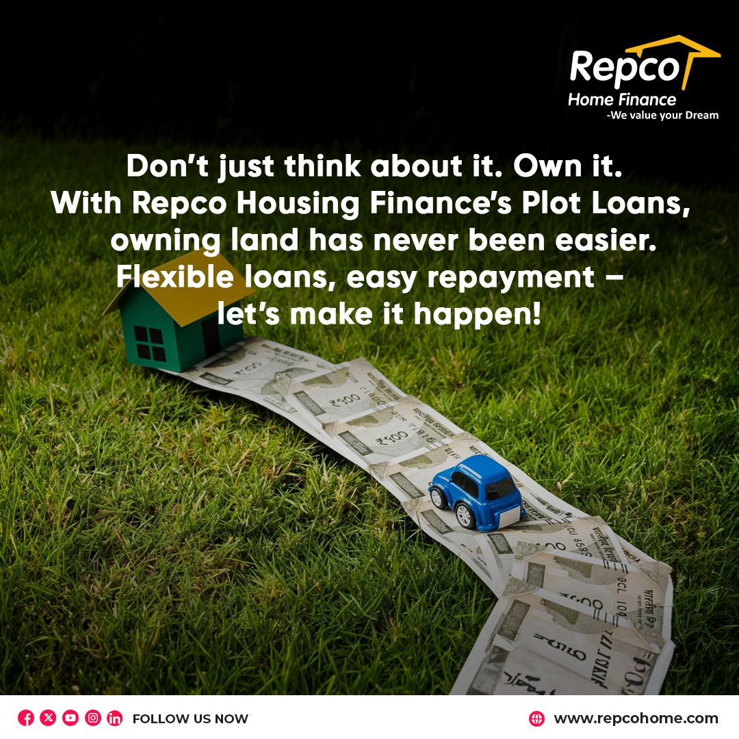 RepcoHome's tweet photo. Land prices are on the rise! Don't miss out on this golden opportunity to own your dream plot. With Repco Housing Finance's flexible plot loans, your future starts now. #RepcoHousingFinance #PlotLoan #RealEstate #Investment #DreamHome #MetroCities #PropertyInvestment https://t.co/OGIgj4gniO