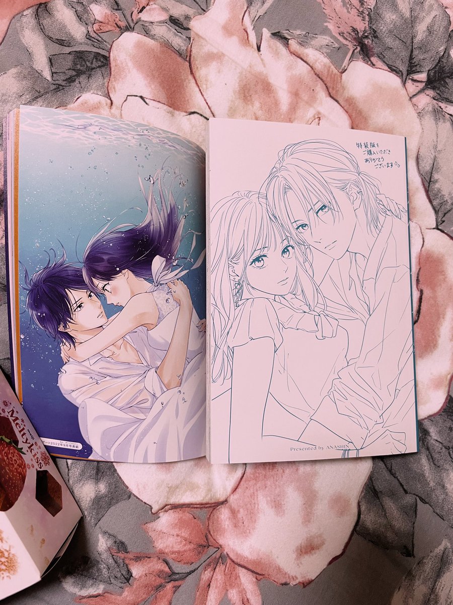 Namign's tweet photo. ¡Por fin la tengo!😍💖 Es perfecta y el libreto de ilustraciones es una pasada. Eso sí, es difícil elegir que portada elegir pero sin duda esta es la mejor✨@shojospain @anashin626 https://t.co/ZMJ6tbmljL