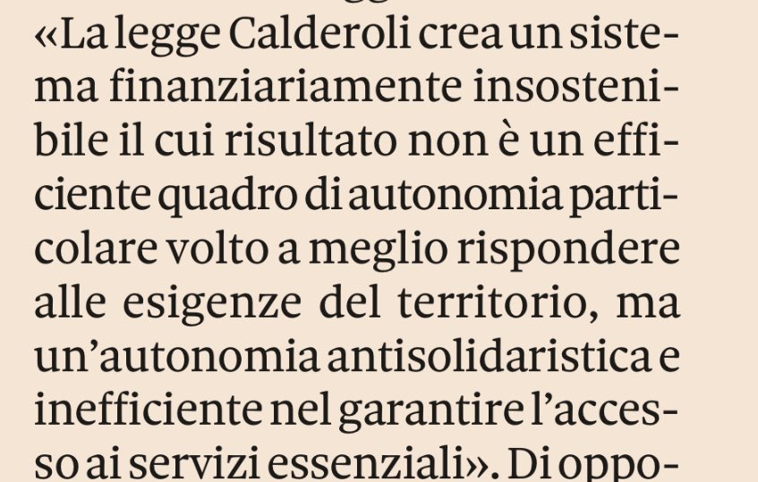 La Legge Calderoli crea un sistema finanziariamente insostenibile il cui risultato è …….un’autonomia antisolidaristica e inefficiente nel garantire l’accesso ai servizi essenziali.

Andrea Pertici