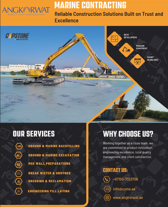 Capstone Middle East, an innovative and energetic marine construction firm, committed to transforming the construction industry. 👷‍♂️👷‍♀️
📞+97150-7323706
🌍 info@csme.ae
🌐angkorwat.ae