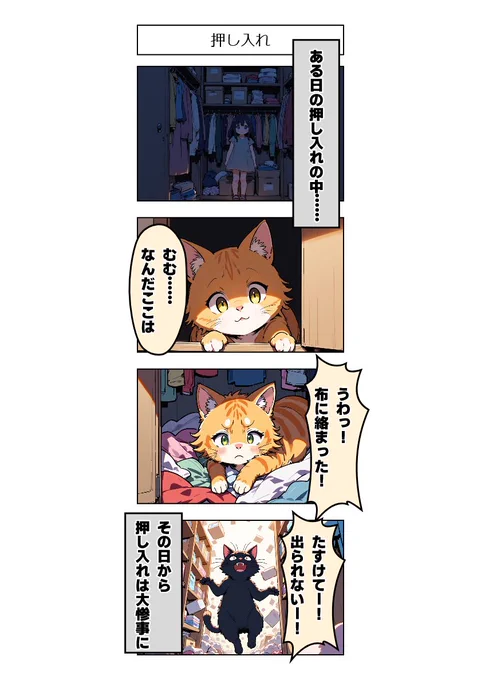 今日の4コマ:押し入れ 