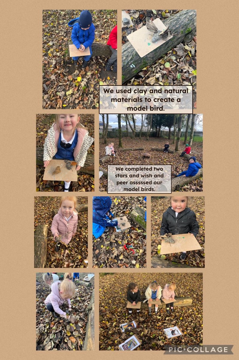 markhamrec's tweet image. Outdoor learning with week, we used natural resources we found in our school garden to model garden birds. We worked hard developing our assessment skills by peer assessing our friends work using 2 stars and a wish⭐️⭐️🪄 #outdoorlearning #finemotordevelopment #creativity #afl