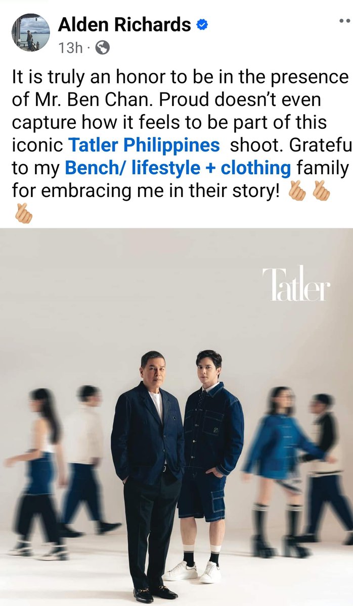 MCambsl2's tweet photo. Thank you TATLER  @Tatlermagazine  and Mr Ben Chan of Bench for featuring  our beloved @aldenrichards02 &amp; @mainedcm 
ALDUB PARIN
#BOYCOTTEatBulaga1344 https://t.co/1Jsqt8cMx5