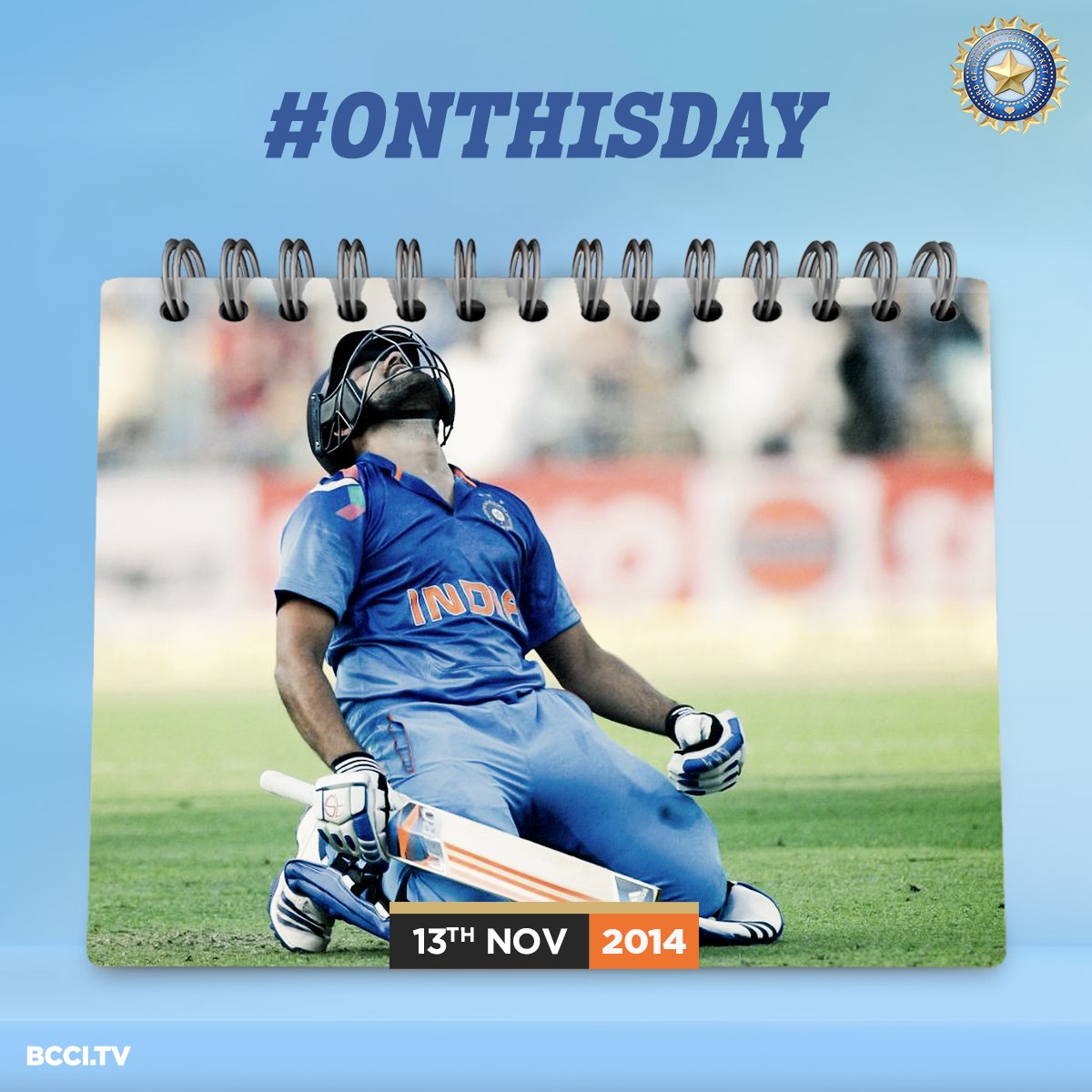 🗓️ #OnThisDay in 2014

#TeamIndia Captain <a href="/ImRo45/">Rohit Sharma</a> put on a stunning show with the bat ⚡️ ⚡️ &amp; registered the highest individual score in the ODIs, hammering 2⃣6⃣4⃣ off 1⃣7⃣3⃣ balls, smashing 3⃣3⃣ fours &amp; 9⃣ sixes 🔥🔥