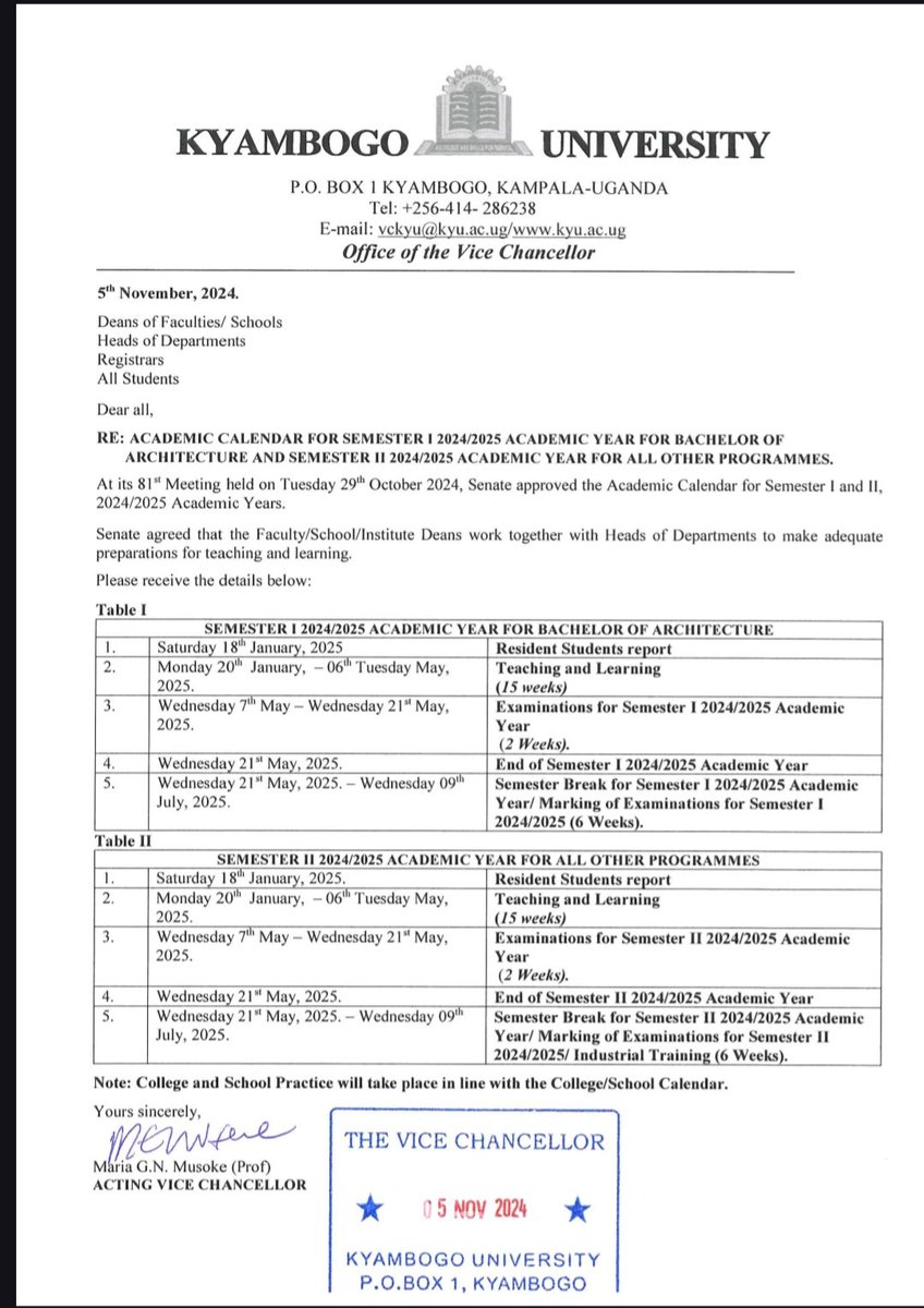 Dear Students, Please receive the Academic Calendar for the next semester.