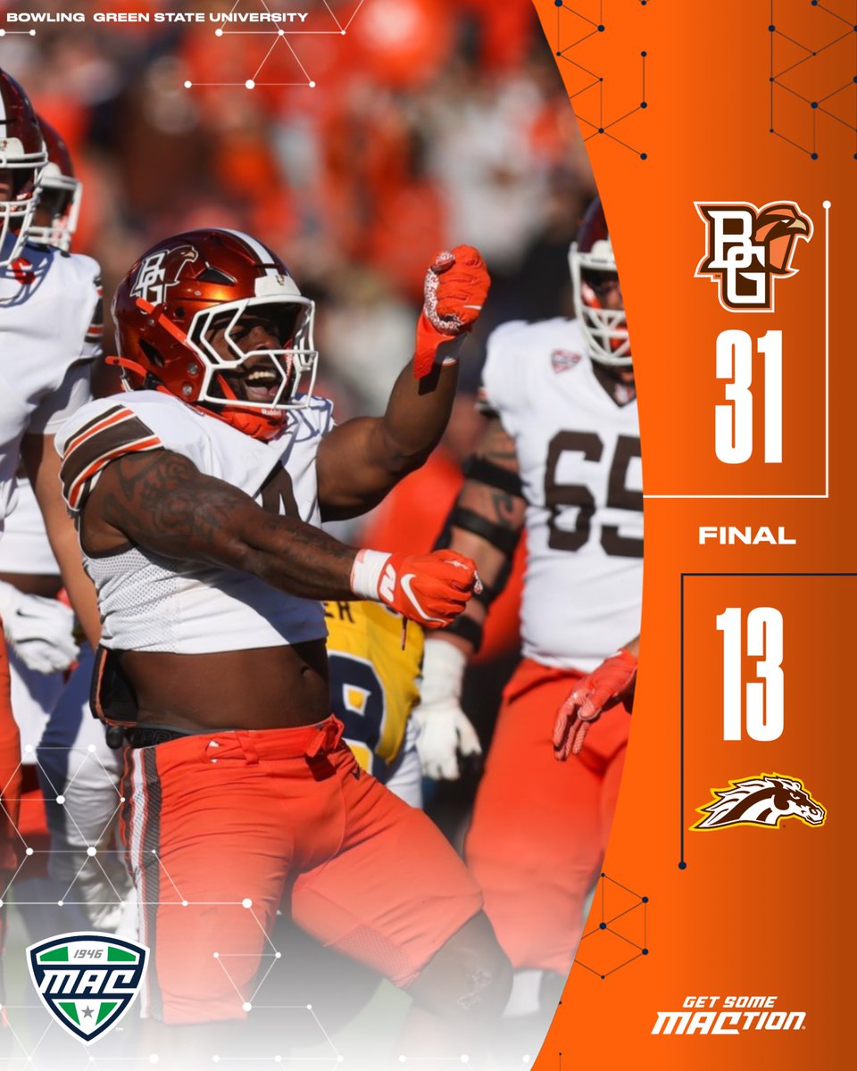 MACSports's tweet image. The Falcons get a HUGE win at the Doyt after dark! 😤💪

@BG_Football | #ToTheMoon | #MACtion